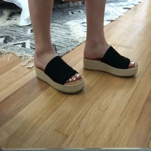 Platform Wicker Sandals